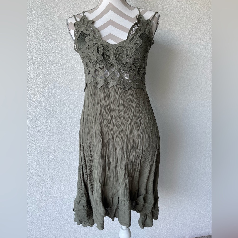 Green Lace Top Dress